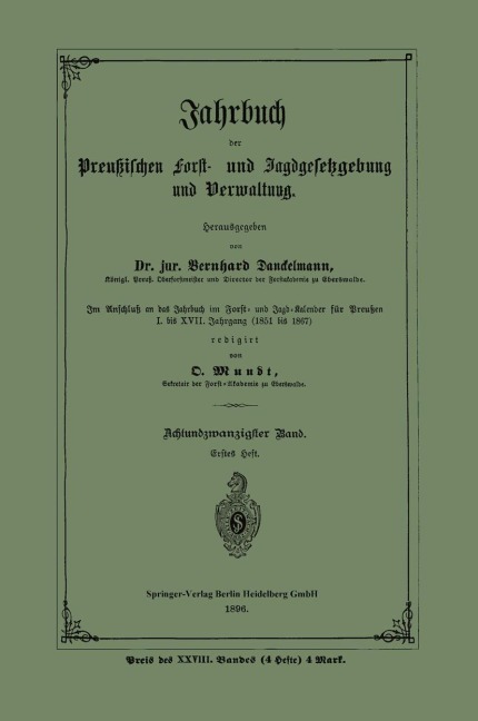 Jahrbuch der Preußischen Forst- und Jagdgesetzgebung und Verwaltung - 