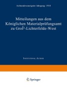 Cover-Bild zum Titel 'Mitteilungen aus dem Königlichen Materialprüfungsamt zu Groß-Lichterfelde West' von 'Koniglich-Aufsichts-Kommission'