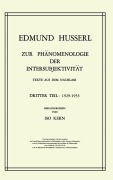 Cover-Bild zum Titel 'Zur Phänomenologie der Intersubjektivität' von 'Kern, Edmund Husserl'