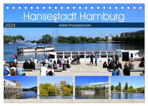 Hansestadt Hamburg - Alster Impressionen (Tischkalender 2024 DIN A5 quer), CALVENDO Monatskalender - Arno Klatt