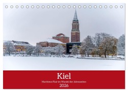 Cover-Bild zum Titel 'Kiel - Maritimes Flair im Wandel der Jahreszeiten (Tischkalender 2026 DIN A5 quer), CALVENDO Monatskalender' von 'Karsten Rahn'
