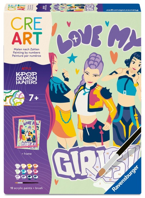 CreArt, Malen nach Zahlen Kinder Netflix KPop Demon Hunters - LOVE MY GIRLS! - 