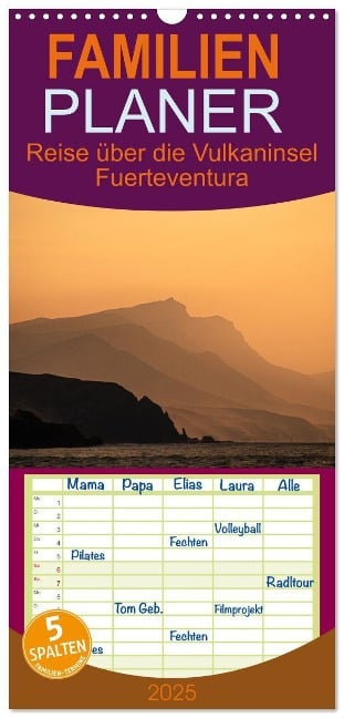 Familienplaner 2025 - Fuerteventura - Reise über die Vulkaninsel mit 5 Spalten (Wandkalender, 21 x 45 cm) CALVENDO - Mario Koch Fotografie