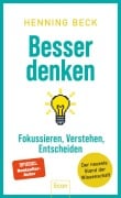 Cover-Bild zum Titel 'Besser denken' von 'Henning Beck'