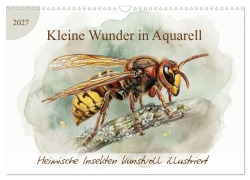 Cover-Bild zum Titel 'Kleine Wunder in Aquarell - Heimische Insekten kunstvoll illustriert (Wandkalender 2027 DIN A3 quer), CALVENDO Monatskalender' von 'LaPics LaPics'