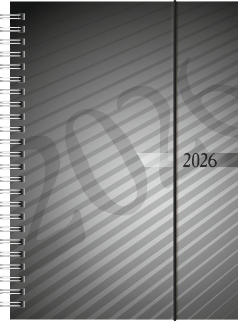 rido/idé 7021102906 | Buchkalender Mod. futura 2 2026 | A5, Kunststoff, anthrazit - 