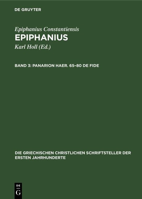 Panarion Haer. 65-80 De Fide - Epiphanius Constantiensis