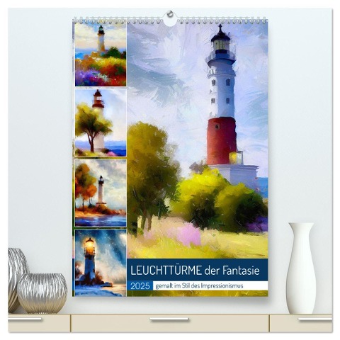 Leuchttürme der Fantasie (hochwertiger Premium Wandkalender 2025 DIN A2 hoch), Kunstdruck in Hochglanz - Sabine Löwer