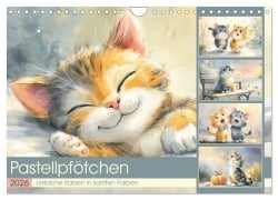 Cover-Bild zum Titel 'Pastellpfötchen. Liebliche Katzen in sanften Farben (Wandkalender 2026 DIN A4 quer), CALVENDO Monatskalender' von 'Rose Hurley'