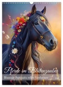 Pferde im Blütenzauber - Blumige Portraits edler Vierbeiner (Wandkalender 2026 DIN A3 hoch), CALVENDO Monatskalender - Fotodesign Verena Scholze