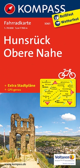 KOMPASS Fahrradkarte 3061 Hunsrück, Obere Nahe 1:70.000 - 