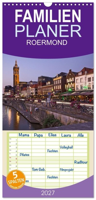 Familienplaner 2027 - ROERMOND mit 5 Spalten (Wandkalender, 21 x 45 cm) CALVENDO - U. Boettcher