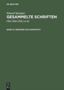 Cover-Bild zum Titel 'Erzieher zur Humanität' von 'Eduard Spranger'