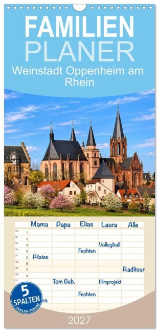 Familienplaner 2027 - Weinstadt Oppenheim am Rhein mit 5 Spalten (Wandkalender, 21 x 45 cm) CALVENDO - Petrus Bodenstaff