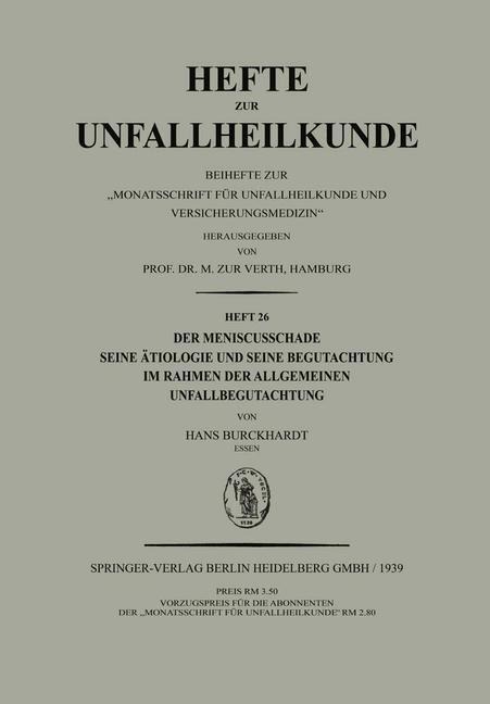 Der Meniscusschade - Hans Burckhardt