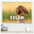 Eulen - Wachsame und geheimnisvolle Augen (hochwertiger Premium Wandkalender 2025 DIN A2 quer), Kunstdruck in Hochglanz - Sf Sf