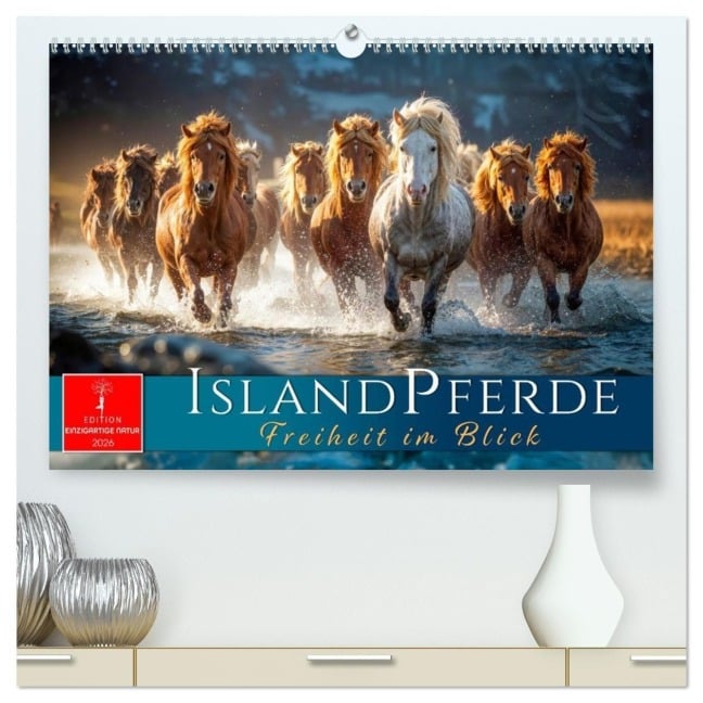 Islandpferde - Freiheit im Blick (hochwertiger Premium Wandkalender 2026 DIN A2 quer), Kunstdruck in Hochglanz - Roder Roder