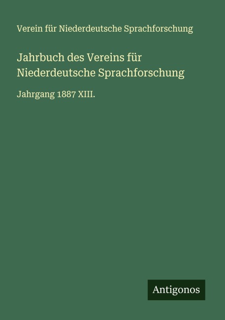Jahrbuch des Vereins für Niederdeutsche Sprachforschung - Verein Für Niederdeutsche Sprachforschung