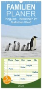 Cover-Bild zum Titel 'Familienplaner 2026 - Pinguine - Watscheln im festlichen Kleid mit 5 Spalten (Wandkalender, 21 x 45 cm) CALVENDO' von 'Elisabeth Stanzer'