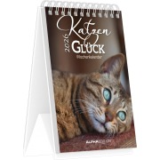 Katzenglück - Tischaufstellkalender mit 53 Motiven und Sprüchen im Format 10,5 x 14,8 - 