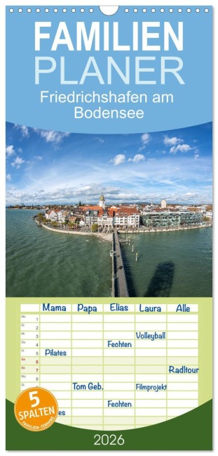 Familienplaner 2026 - Friedrichshafen am Bodensee mit 5 Spalten (Wandkalender, 21 x 45 cm) CALVENDO - Giuseppe Di Domenico