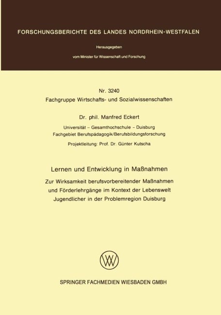 Lernen und Entwicklung in Maßnahmen - Manfred Eckert
