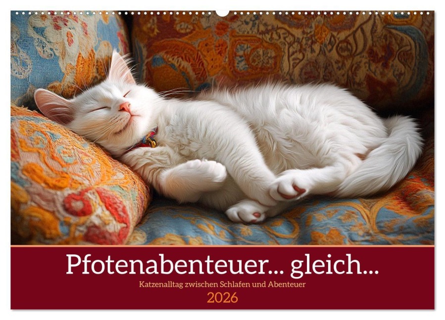 Pfotenabenteuer gleich (Wandkalender 2026 DIN A2 quer), CALVENDO Monatskalender - Kerstin Waurick