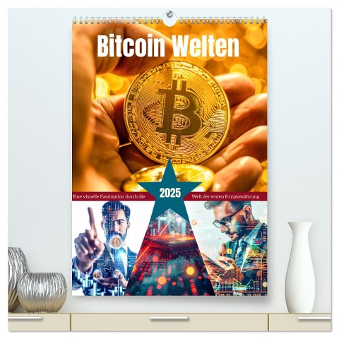 Bitcoin Welten (hochwertiger Premium Wandkalender 2025 DIN A2 hoch), Kunstdruck in Hochglanz - Steffen Gierok-Latniak