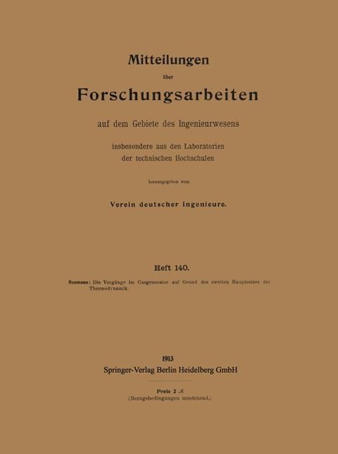 Mitteilungen über Forschungsarbeiten auf dem Gebiete des Ingenieurwesens - Kurt Neumann