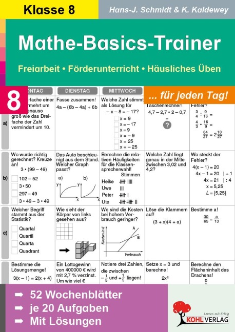 Mathe-Basics-Trainer 8. Schuljahr - Hans J Schmidt, Kurt Kaldewey