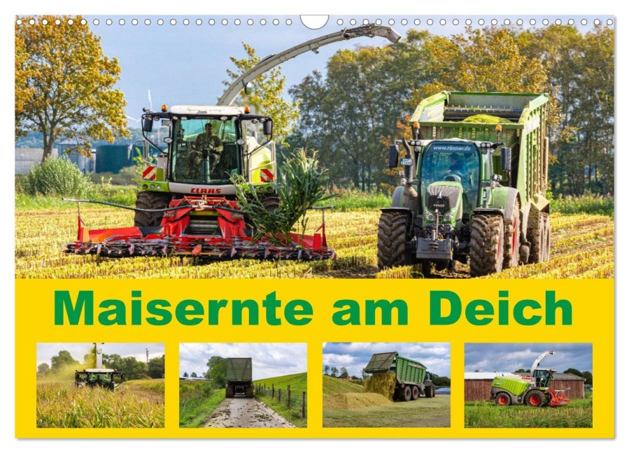 Maisernte am Deich (Wandkalender 2026 DIN A3 quer), CALVENDO Monatskalender - Andreas Jannusch