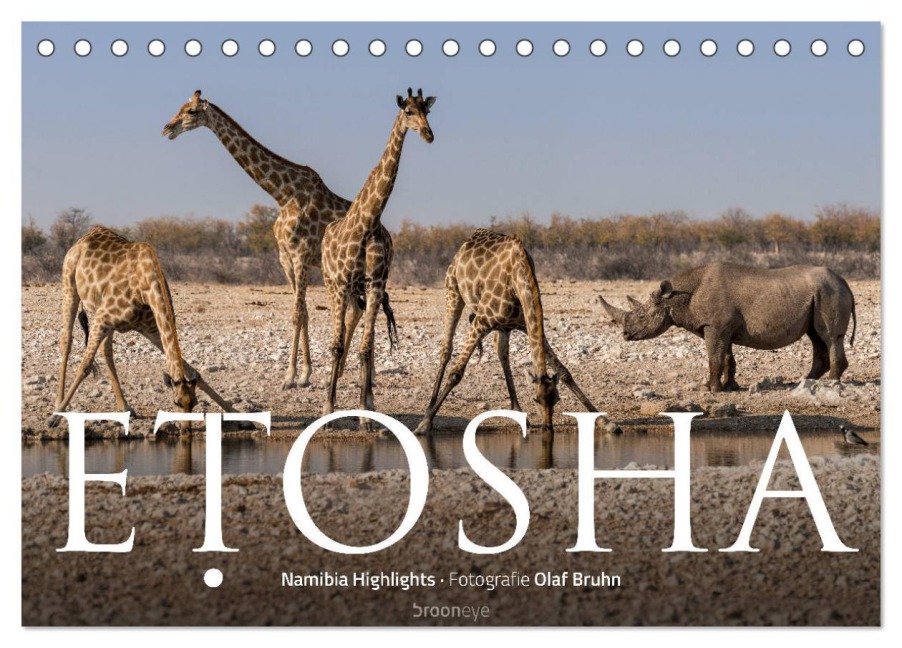 ETOSHA - Namibia Highlights (Tischkalender 2026 DIN A5 quer), CALVENDO Monatskalender - Olaf Bruhn