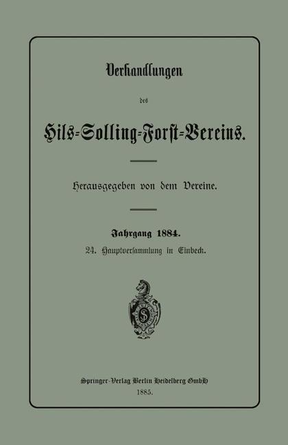 Verhandlungen des Hils-Solling-Forst-Vereins - Derein Dereine