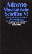 Cover-Bild zum Titel 'Musikalische Schriften 6' von 'Theodor W. Adorno'