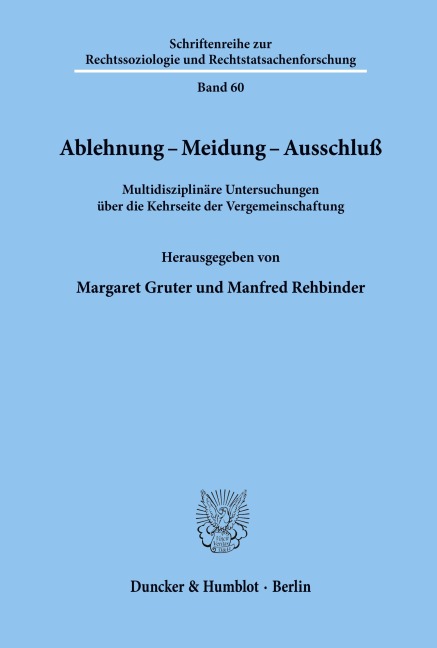 Ablehnung - Meidung - Ausschluß. - 