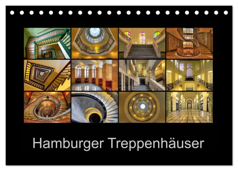 Hamburger Treppenhäuser (Tischkalender 2025 DIN A5 quer), CALVENDO Monatskalender - Joachim Hasche