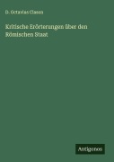 Cover-Bild zum Titel 'Kritische Erörterungen über den Römischen Staat' von 'D. Octavius Clason'