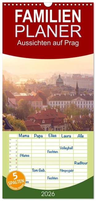 Familienplaner 2026 - Aussichten auf Prag mit 5 Spalten (Wandkalender, 21 x 45 cm) CALVENDO - Drachenkind-Fotografie Drachenkind-Fotografie