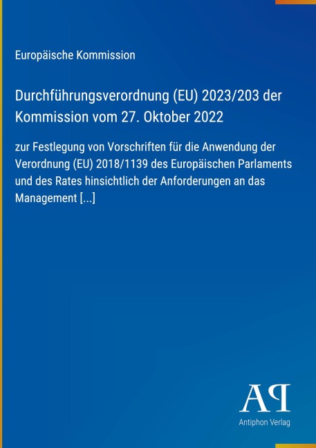 Durchführungsverordnung (EU) 2023/203 der Kommission vom 27. Oktober 2022 - Europäische Kommission