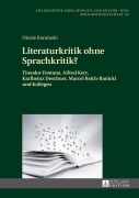 Cover-Bild zum Titel 'Literaturkritik ohne Sprachkritik?' von 'Nicole Kaminski'