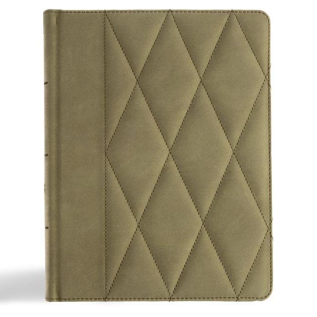 CSB Notetaking Bible, Large Print Edition, Sage Suedesoft Leathertouch Over Board - Csb Bibles By Holman