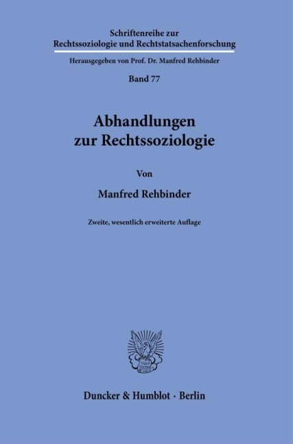 Abhandlungen zur Rechtssoziologie - Manfred Rehbinder