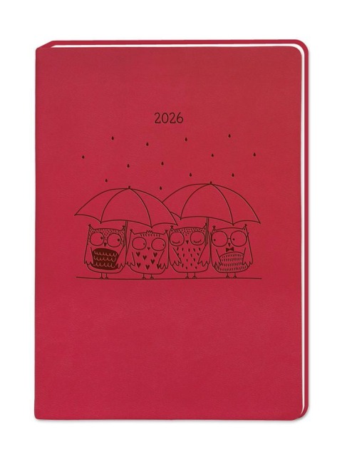 Terminplaner Lederlook 2026 Rot - 