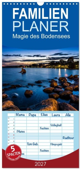 Familienplaner 2027 - Magie des Bodensees mit 5 Spalten (Wandkalender, 21 x 45 cm) CALVENDO - Marc Alexander Kunze