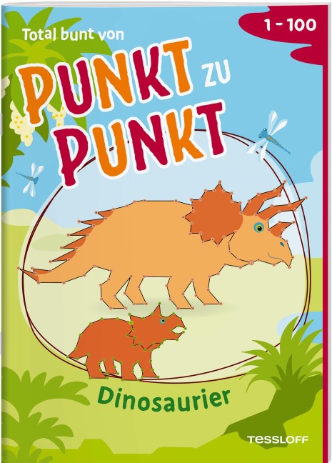 Total bunt von Punkt zu Punkt. Dinosaurier. Von 1 bis 100 - 