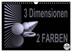Cover-Bild zum Titel '3 Dimensionen - 2 Farben (Wandkalender 2026 DIN A4 quer), CALVENDO Monatskalender' von 'IssaBild IssaBild'