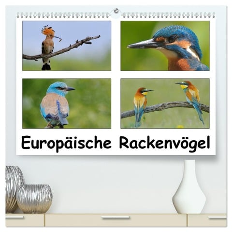 Europäische Rackenvögel (hochwertiger Premium Wandkalender 2025 DIN A2 quer), Kunstdruck in Hochglanz - Gerald Wolf