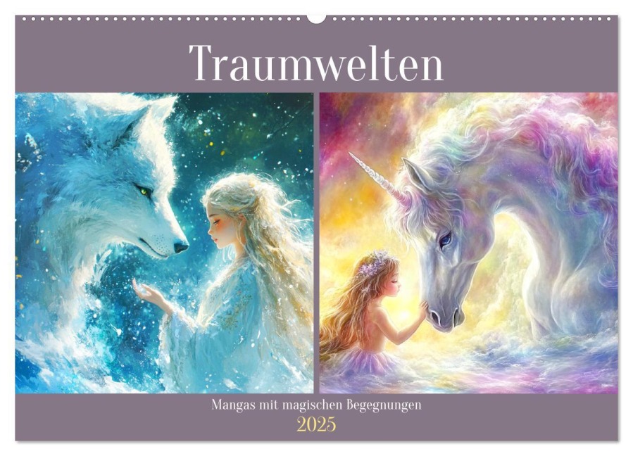 Traumwelten. Mangas mit magischen Begegnungen (Wandkalender 2025 DIN A2 quer), CALVENDO Monatskalender - Rose Hurley