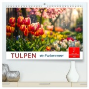 Cover-Bild zum Titel 'Tulpen - ein Farbenmeer (hochwertiger Premium Wandkalender 2026 DIN A2 quer), Kunstdruck in Hochglanz' von 'Peter Roder'