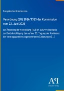 Cover-Bild zum Titel 'Verordnung (EU) 2026/1383 der Kommission vom 22. Juni 2026' von 'Europäische Kommission'